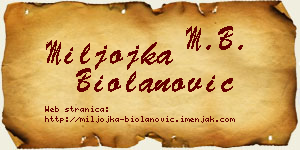 Miljojka Biolanović vizit kartica